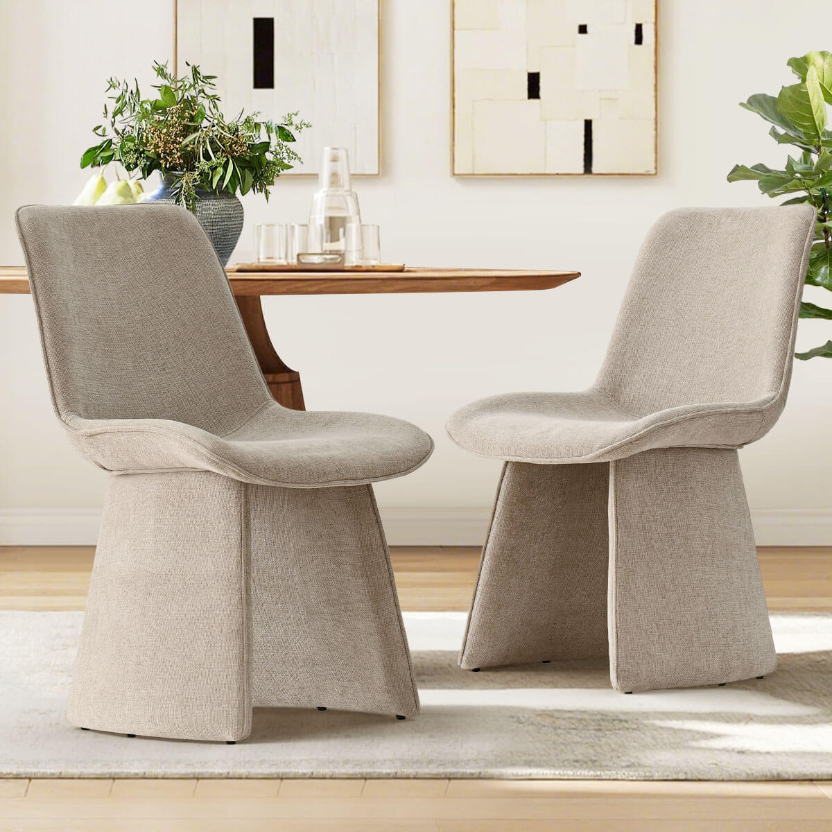 Elsa Modern Upholstered Dining Chairs (Set of 2)