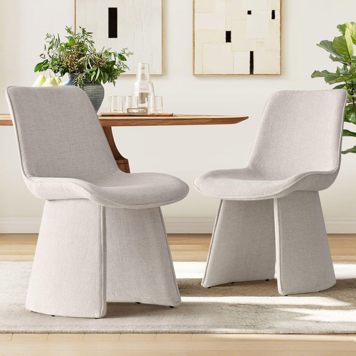 Elsa Modern Upholstered Dining Chairs (Set of 2)