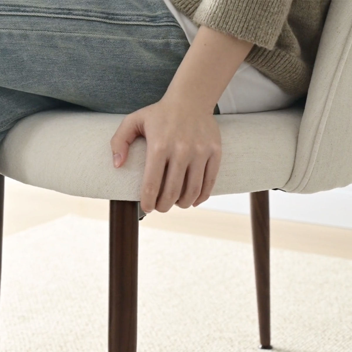 Goteborg Upholstered Dining Chair with Walnut legs (Set of 2)