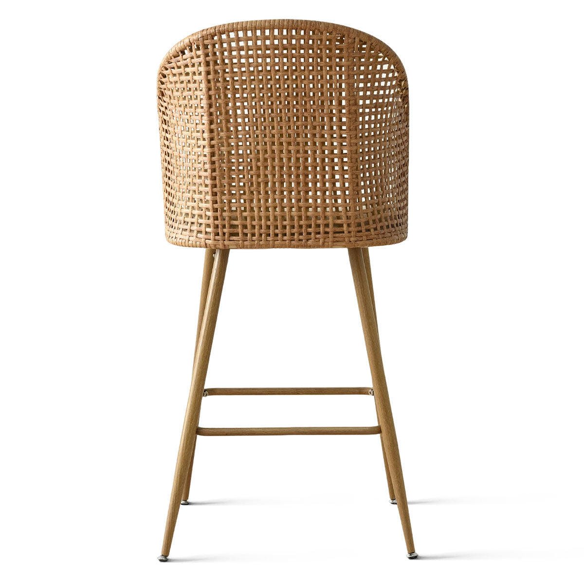 Grasse 29" Beige Rattan Upholstered Bar Stool (Set of 4)