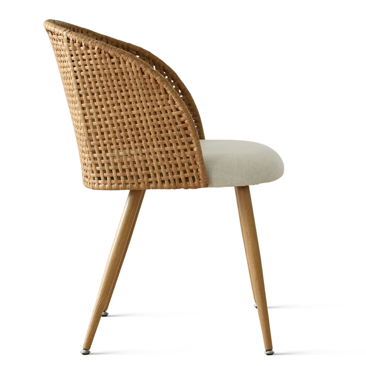 Grasse Rattan Upholstered Dining Chair (Set of 4)