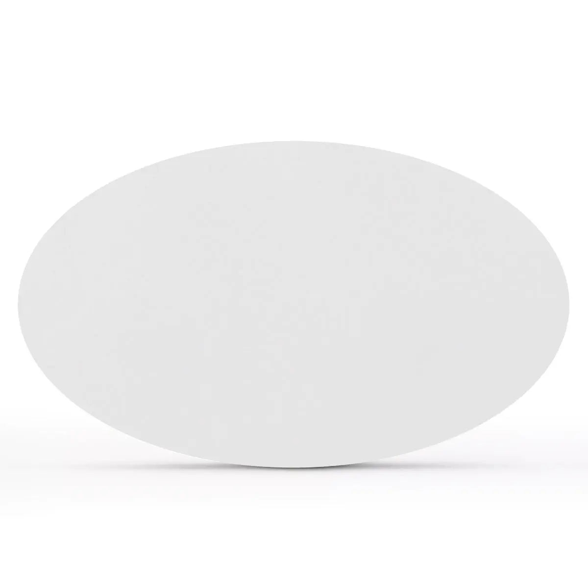 Harris Modern Large Oval White Dining Table, no additional elements visible. Room setting absent.