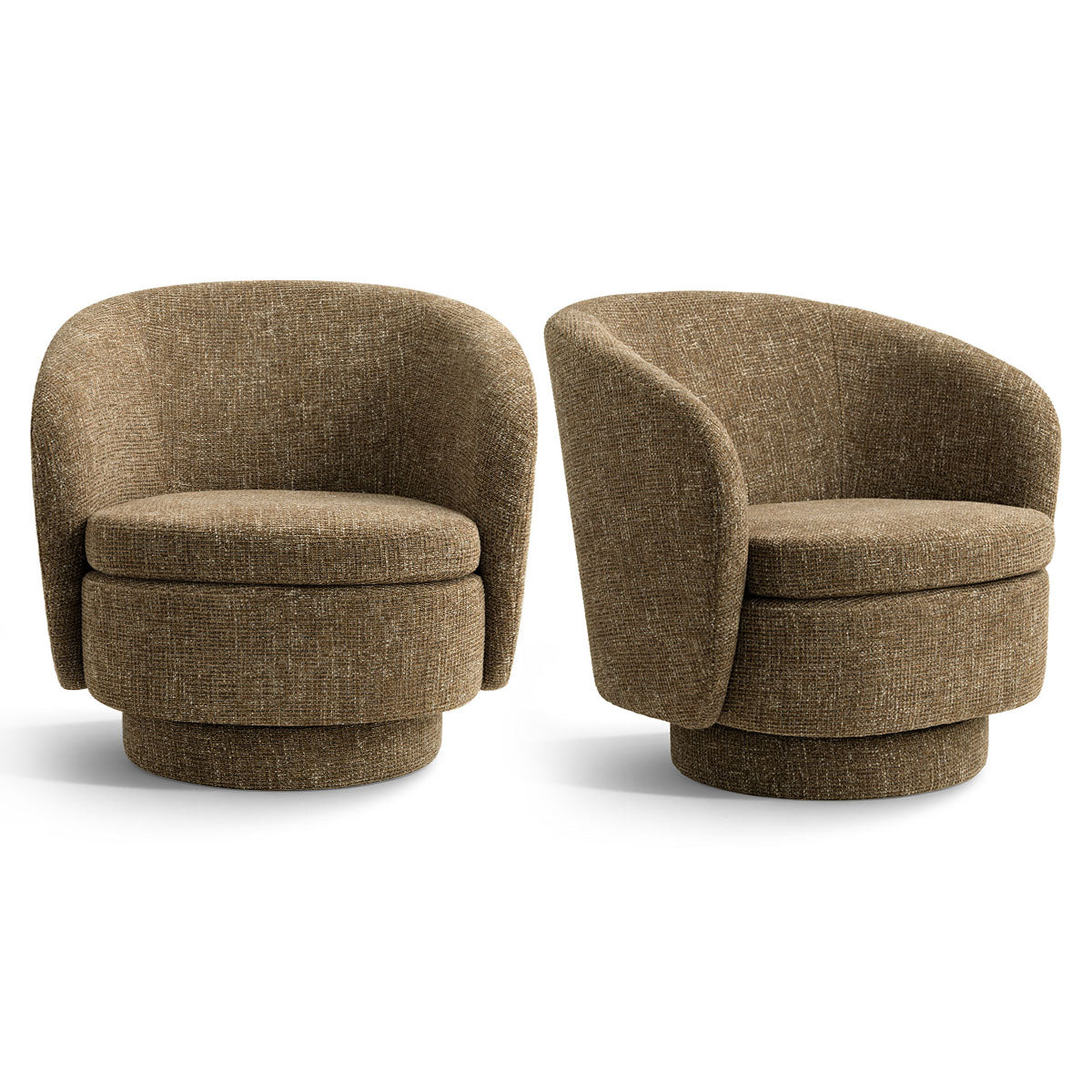 Hera Upholstered Swivel Barrel Chair (1-Piece)