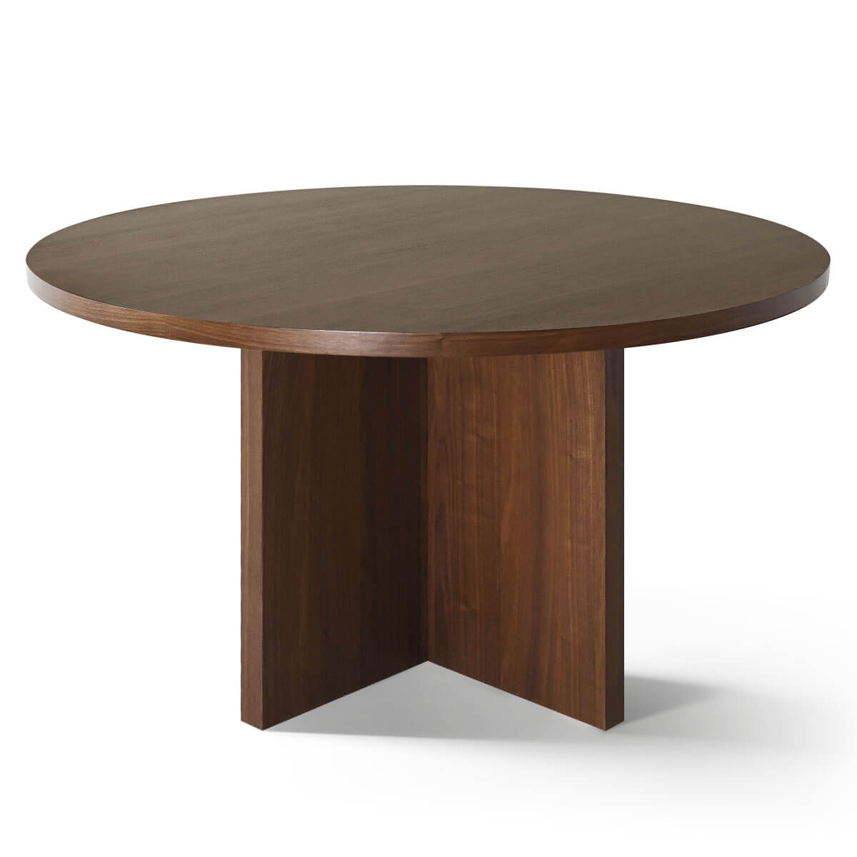 Houston 52" Round Solid Wooden Dining Table with Cross Pedestal