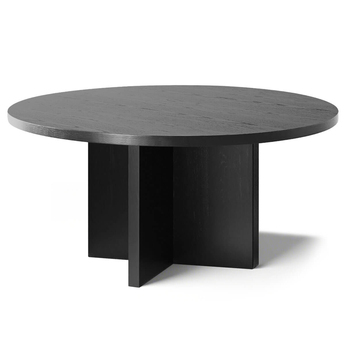 Houston 60" Round Solid Wooden Dining Table with Cross Pedestal