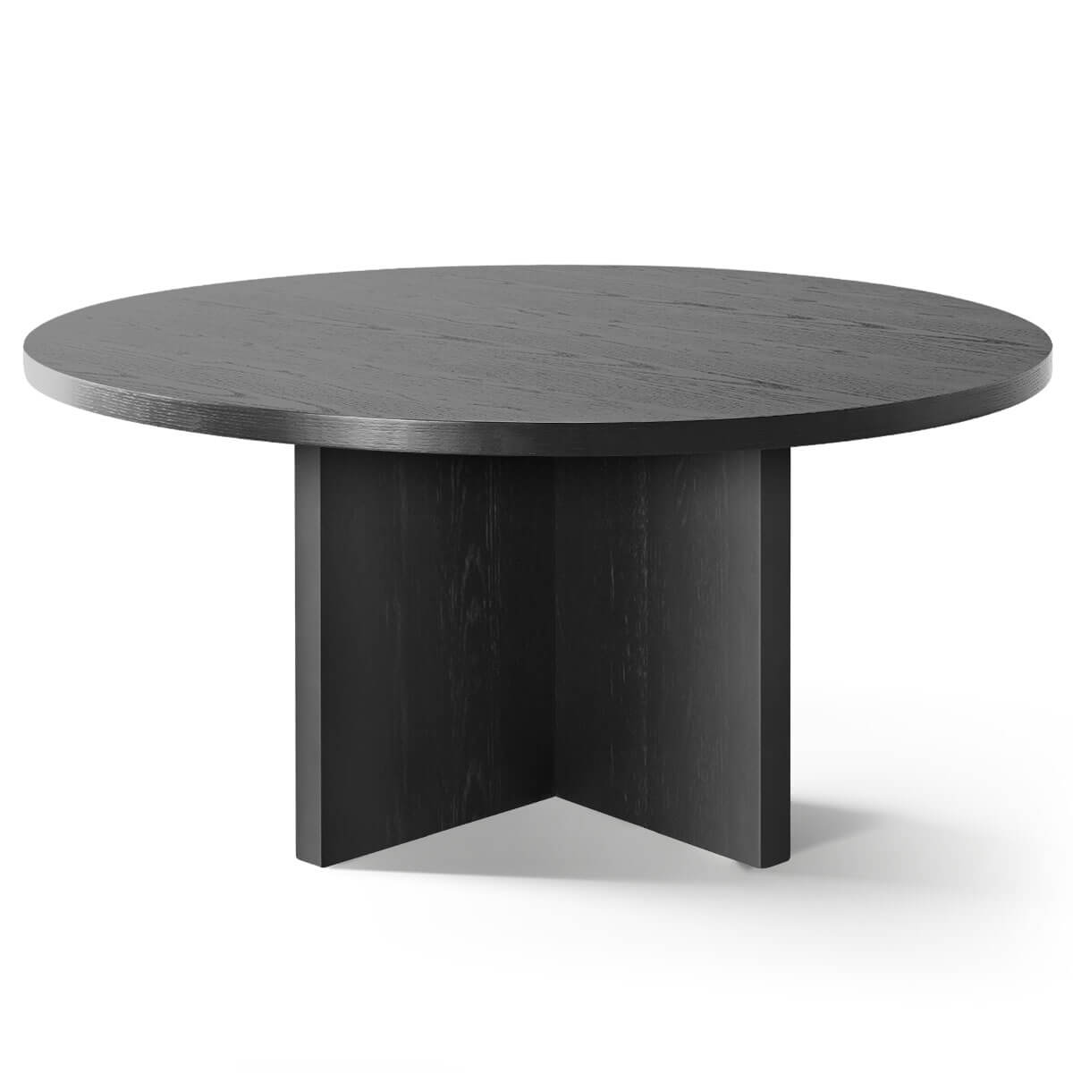 Houston 60" Round Solid Wooden Dining Table with Cross Pedestal