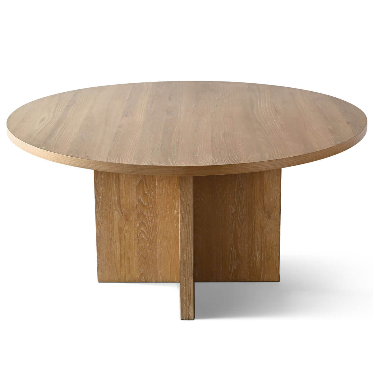 Houston 60" Round Solid Wooden Dining Table with Cross Pedestal