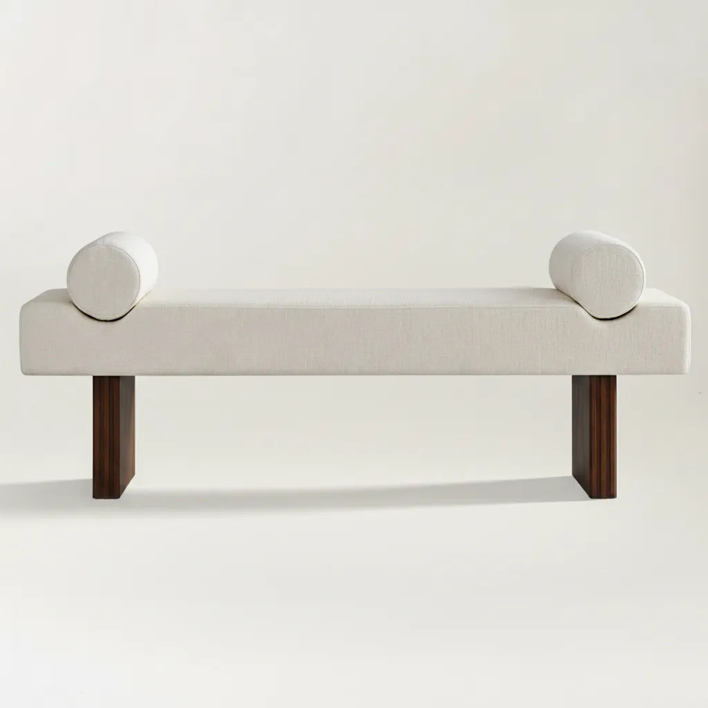 Jasmine 60" Modern Chenille Upholstered Bench