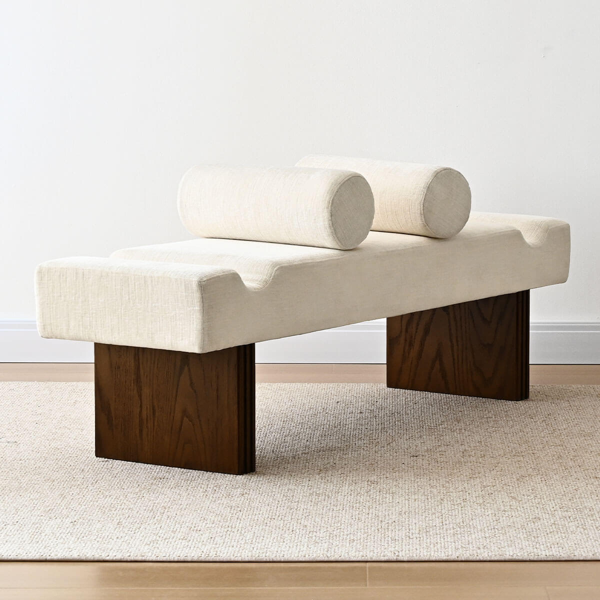 Jasmine 60" Modern Chenille Upholstered Bench