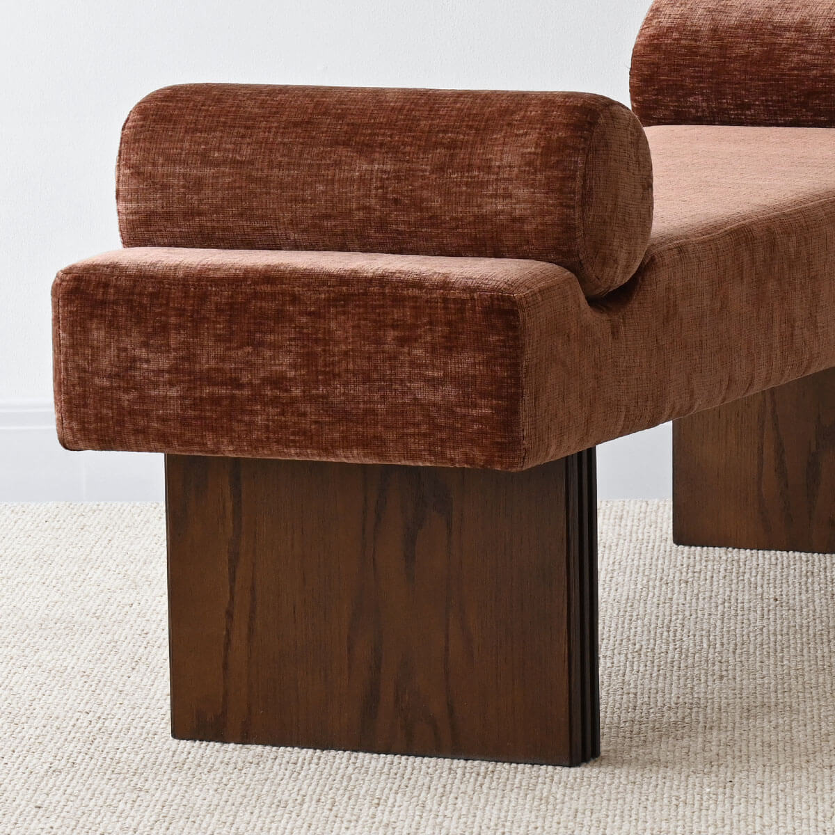 Jasmine 60" Modern Chenille Upholstered Bench