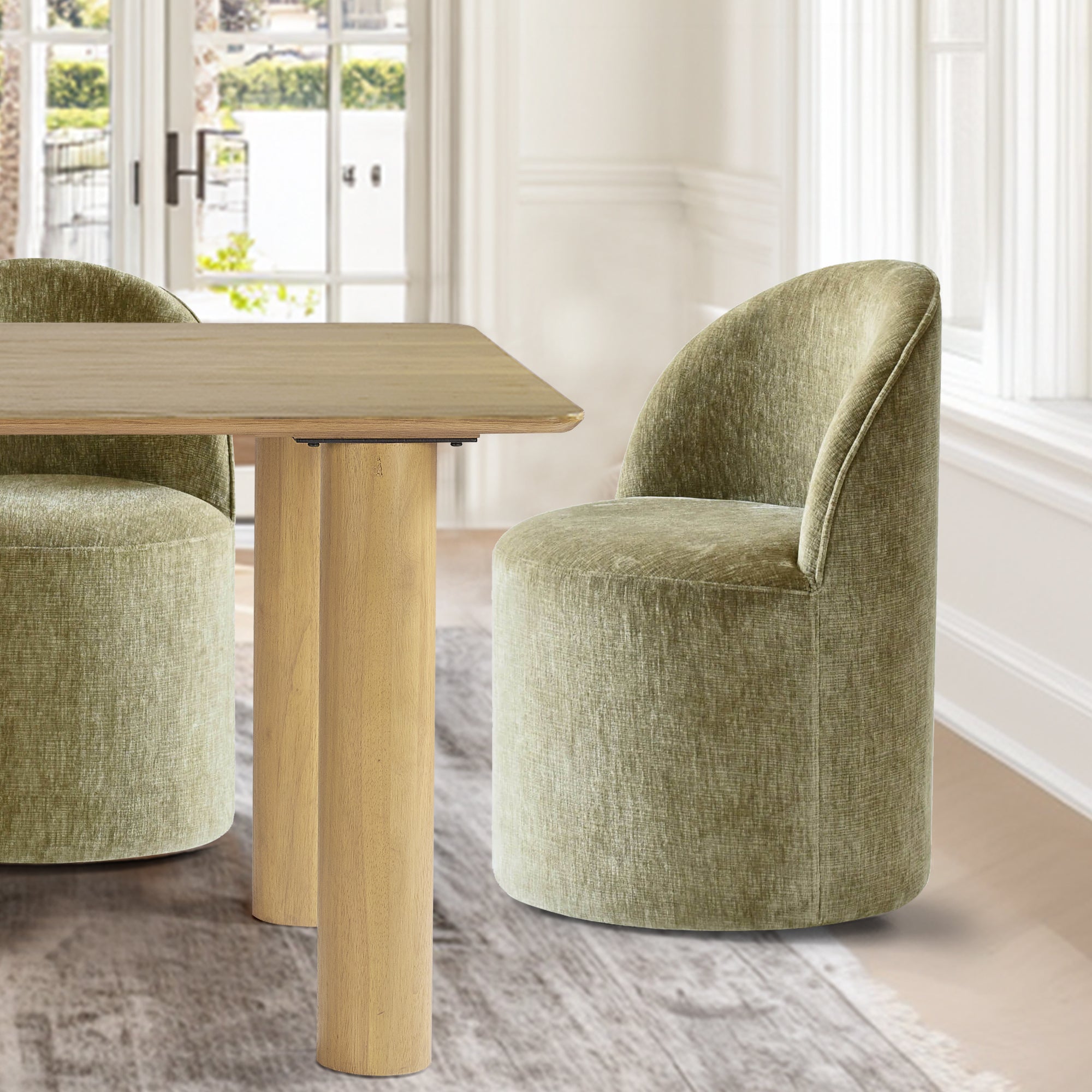 Johson & Doris 67" Natural Oval Dining Table Set for 4 (5-Piece)
