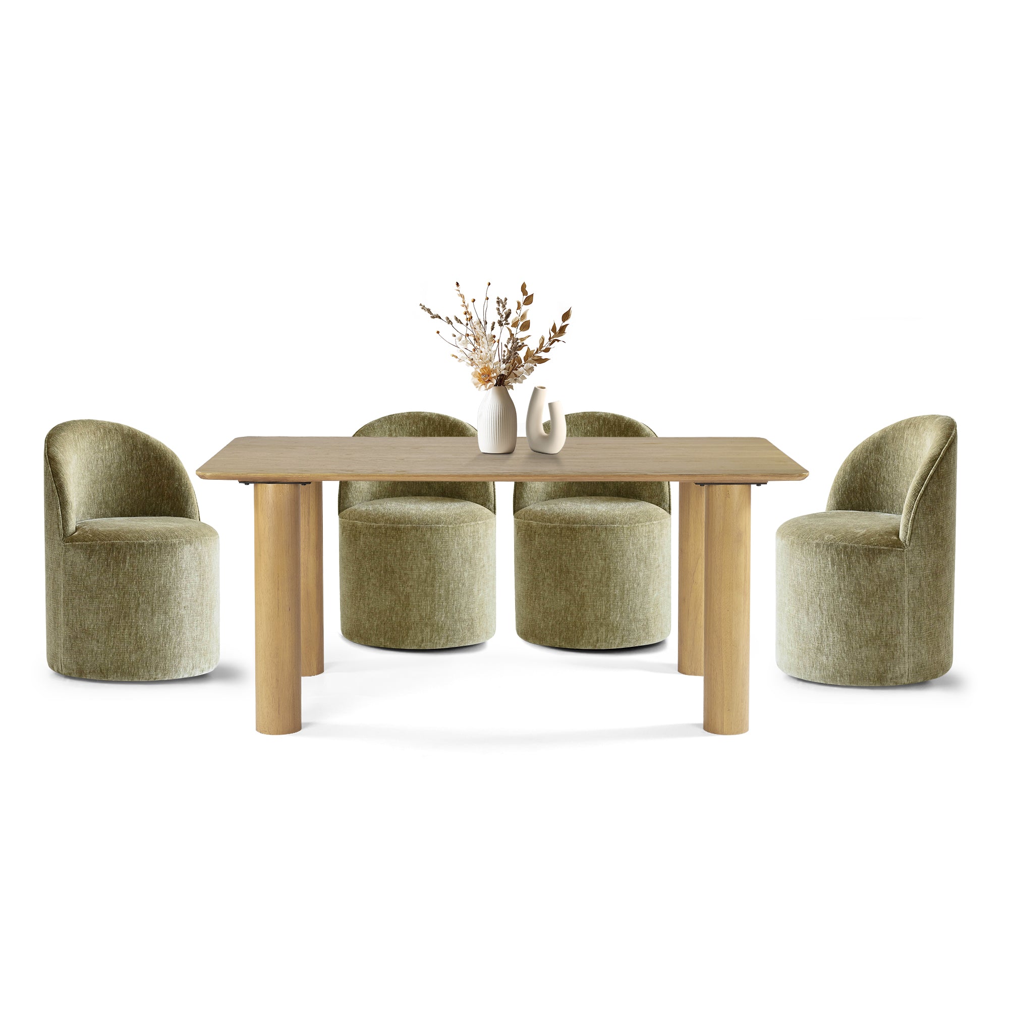 Johson & Doris 67" Natural Oval Dining Table Set for 4 (5-Piece)