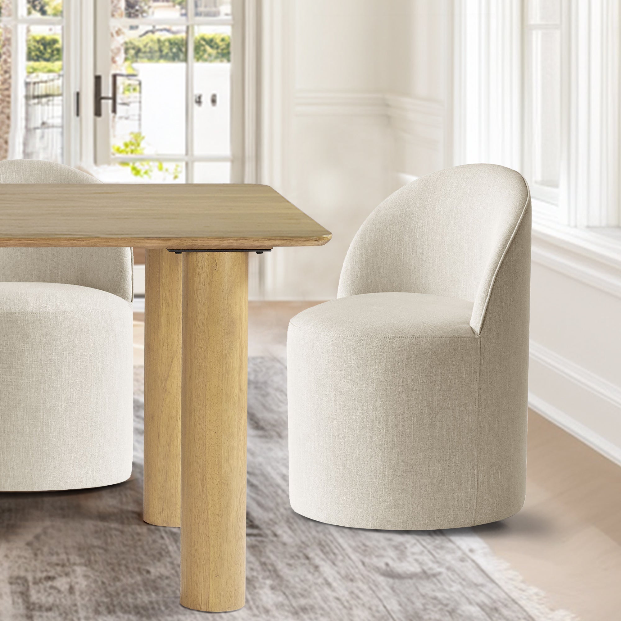 Johson & Doris 67" Natural Oval Dining Table Set for 4 (5-Piece)