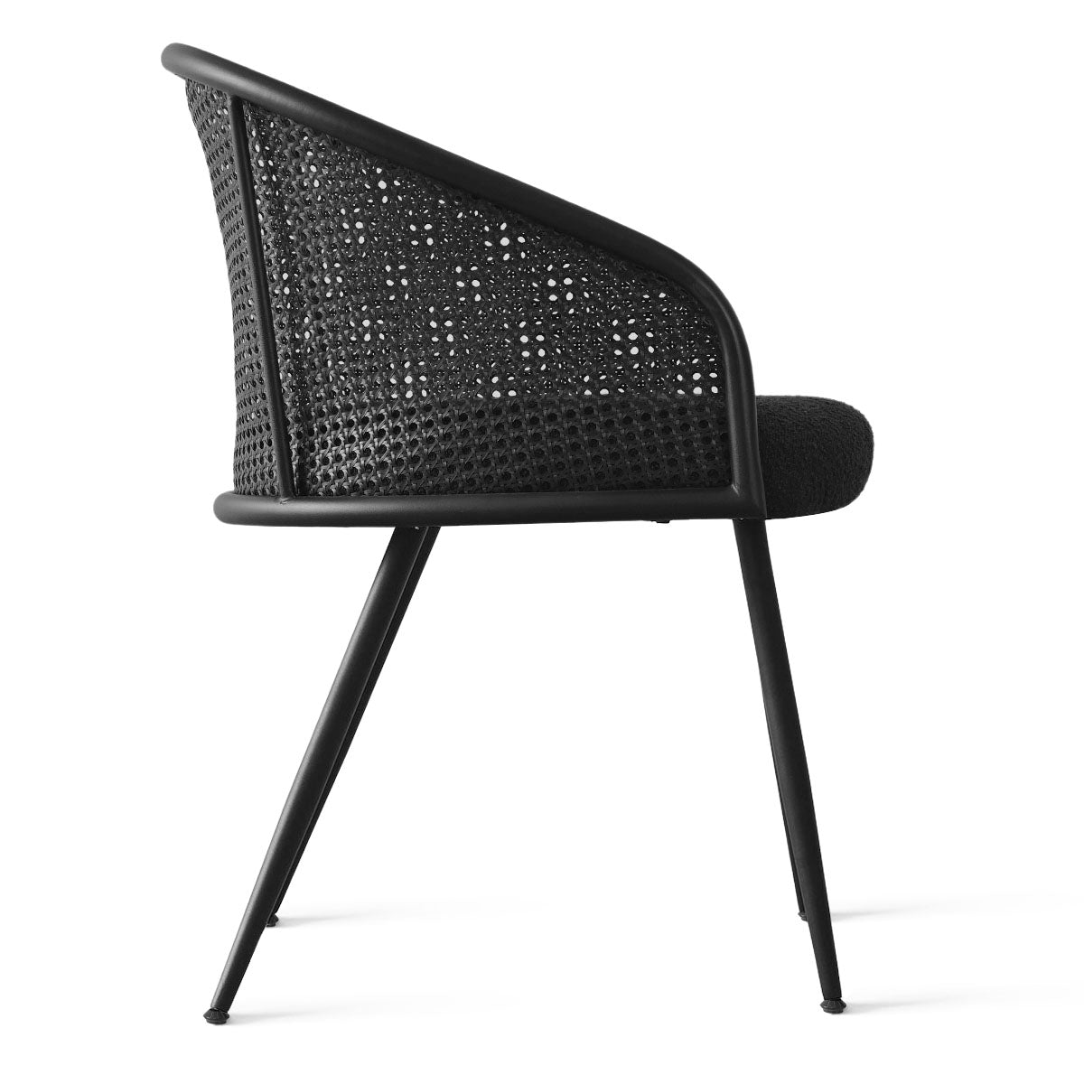 Jules Upholstered Rattan Dining Chair with Arms (Set of 4)