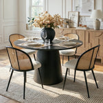 Jules Modern Upholstered Rattan Dining Chair (Set of 4)