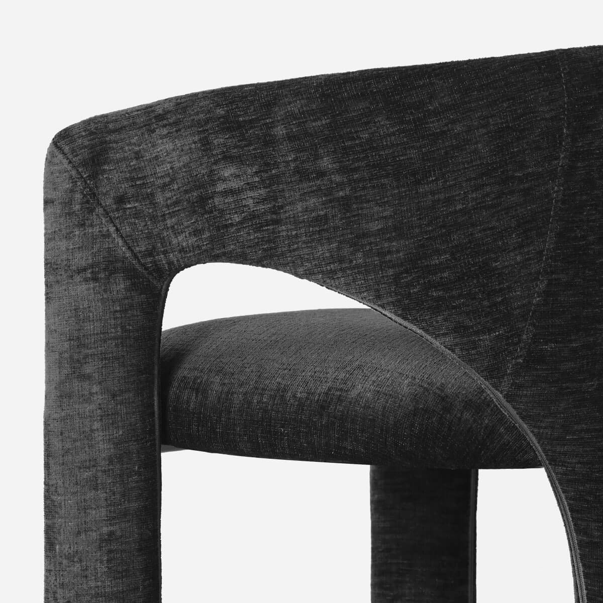 Khloe Modern Chenille Dining Chair with Arms (Set of 2)