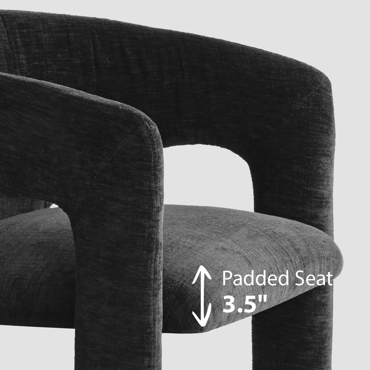 Khloe Modern Chenille Dining Chair with Arms (Set of 2)