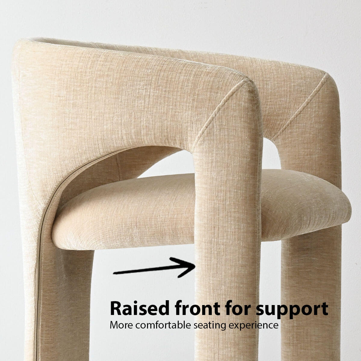 Khloe Modern Chenille Dining Chair with Arms (Set of 2)