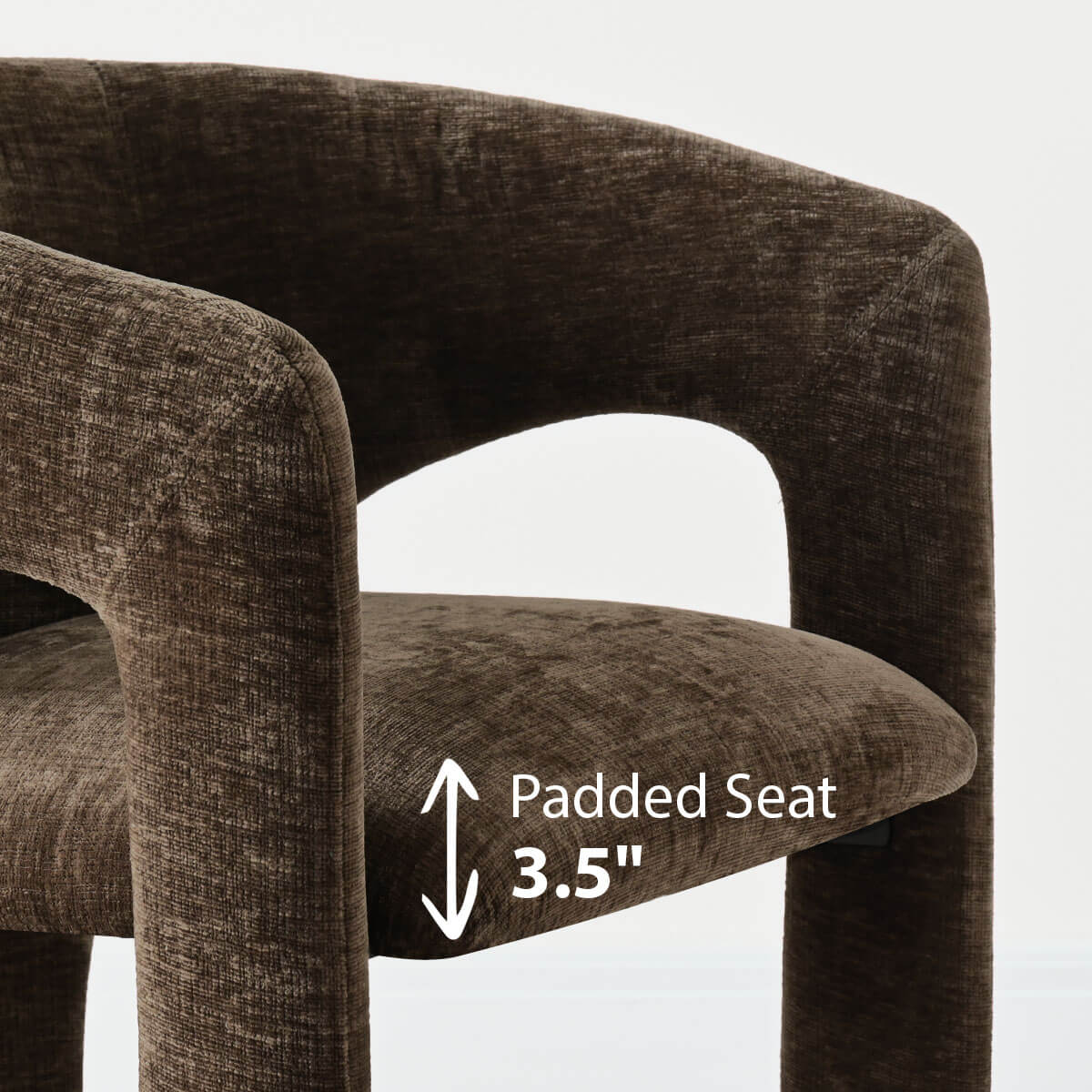 Khloe Modern Chenille Dining Chair with Arms (Set of 2)