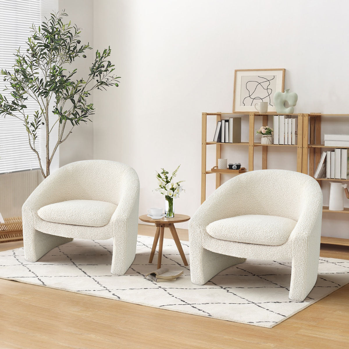 [Closeout-Only 199.99$]Kiki 32" Modern Boucle Accent Chair with Arms