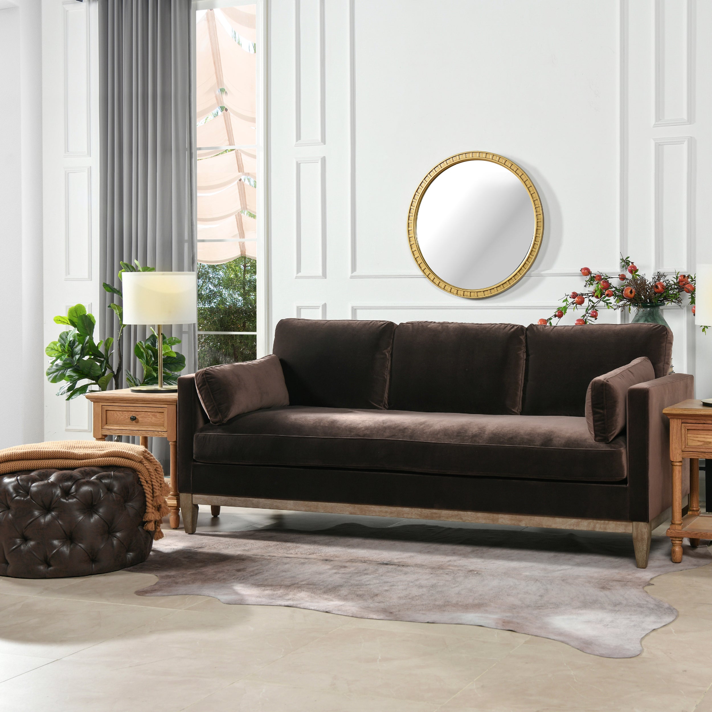 Portland 84" Modern Velvet Sofa