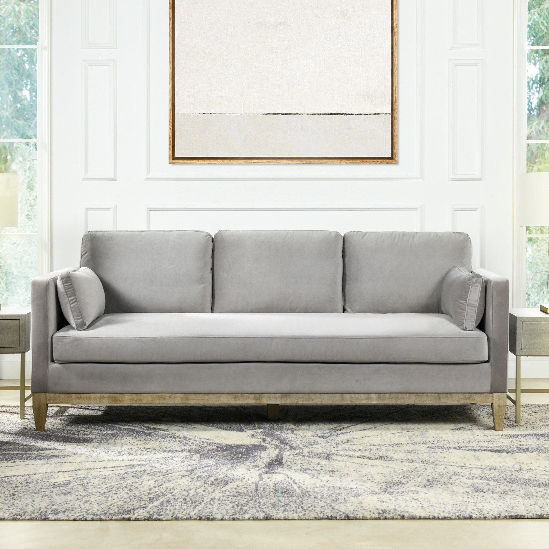 Portland 84" Modern Velvet Sofa