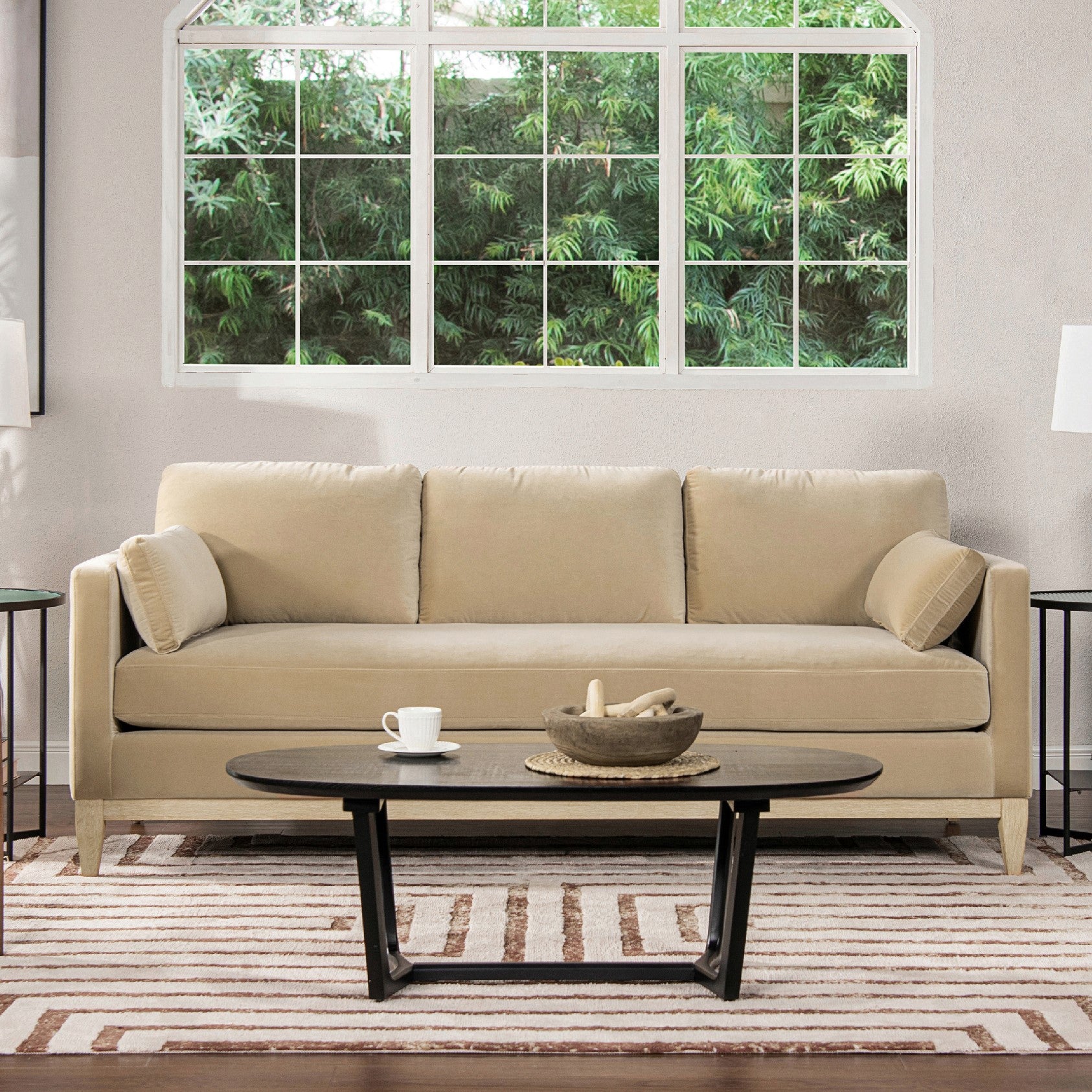 Portland 84" Modern Velvet Sofa