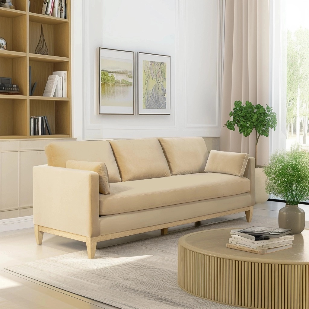 Portland 84" Modern Velvet Sofa