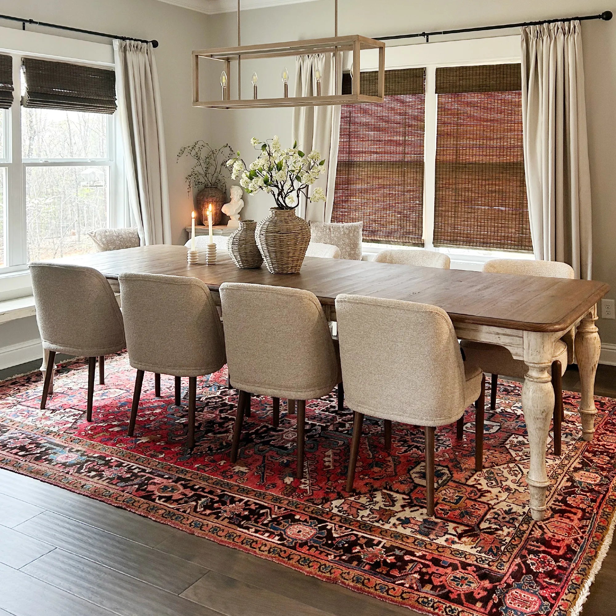 London Upholstered Solid Wood Full Back Dining Chair (Set of 2)