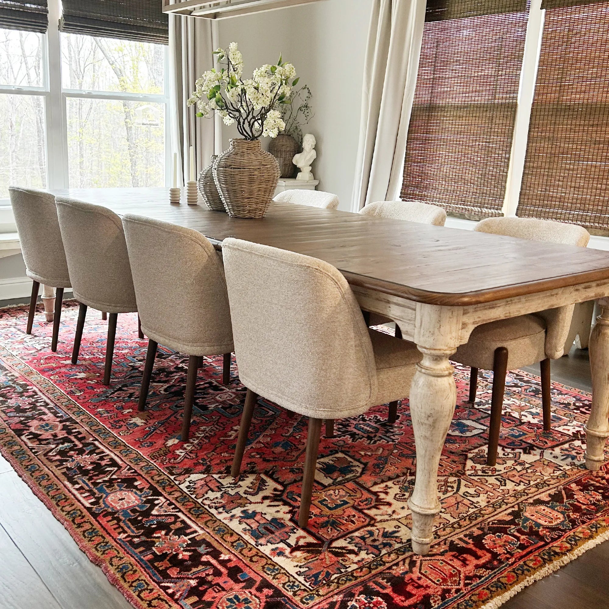 London Upholstered Solid Wood Full Back Dining Chair (Set of 2)