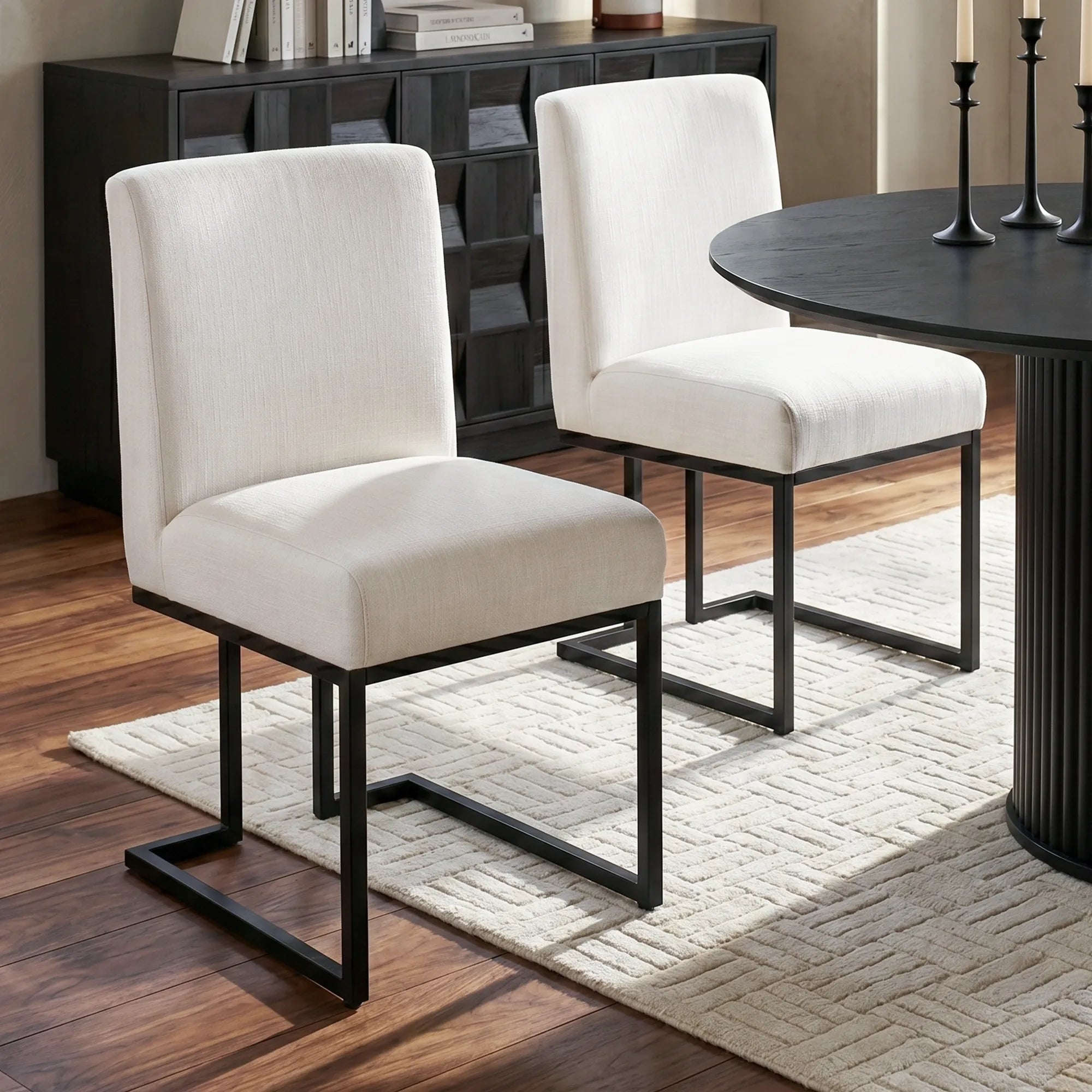 Mason Modern Metal Frame Upholstered Dining Chair (Set of 2)