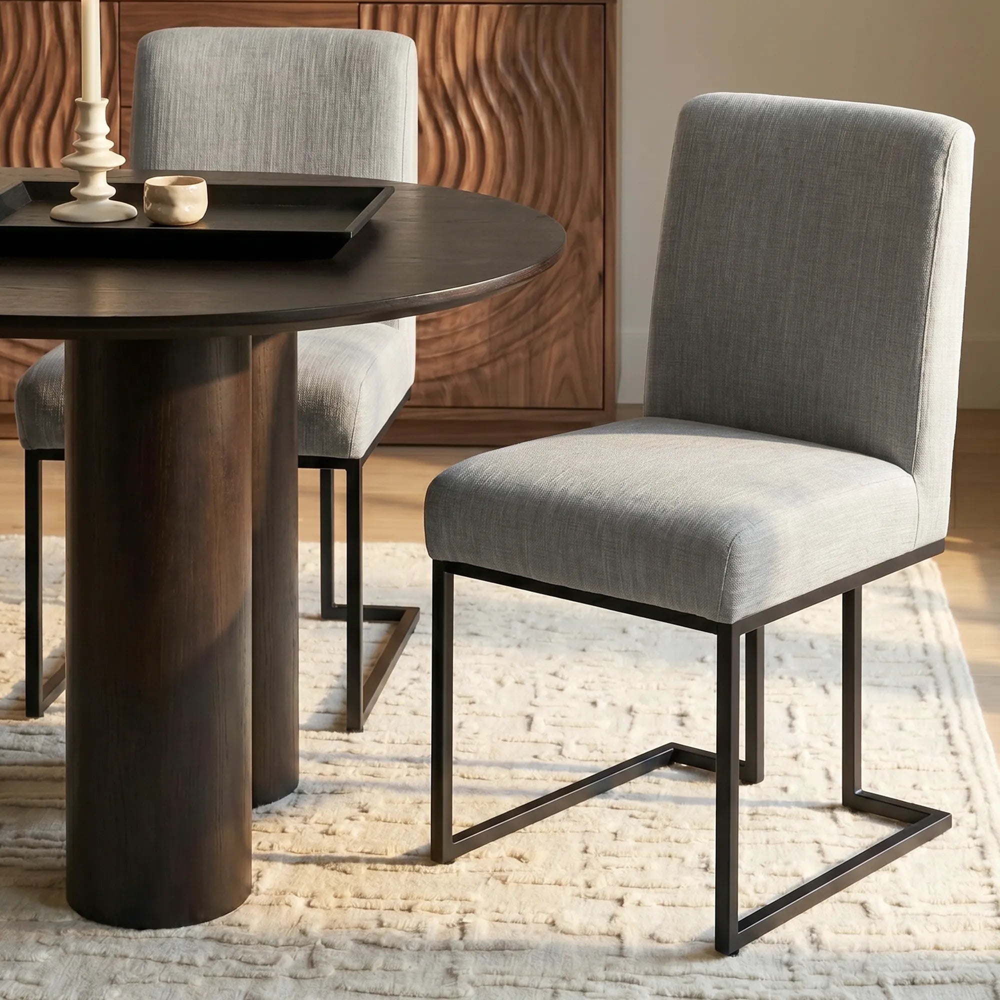 Mason Modern Metal Frame Upholstered Dining Chair (Set of 2)