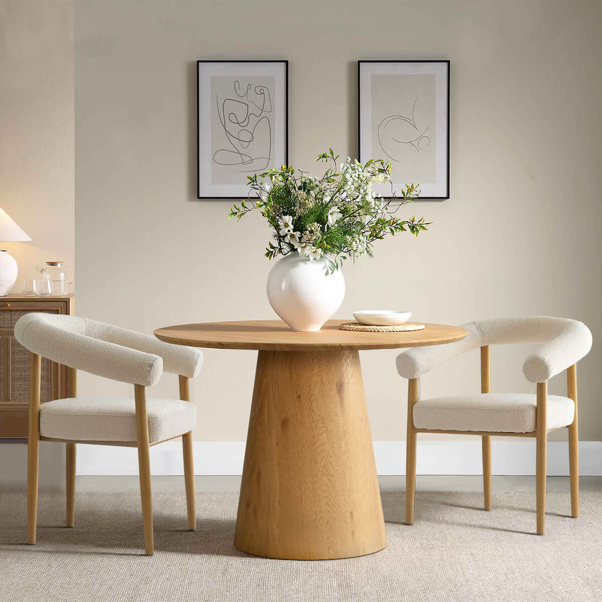 Melbourne Modern Boucle Upholstered Dining Chair (Set of 2)