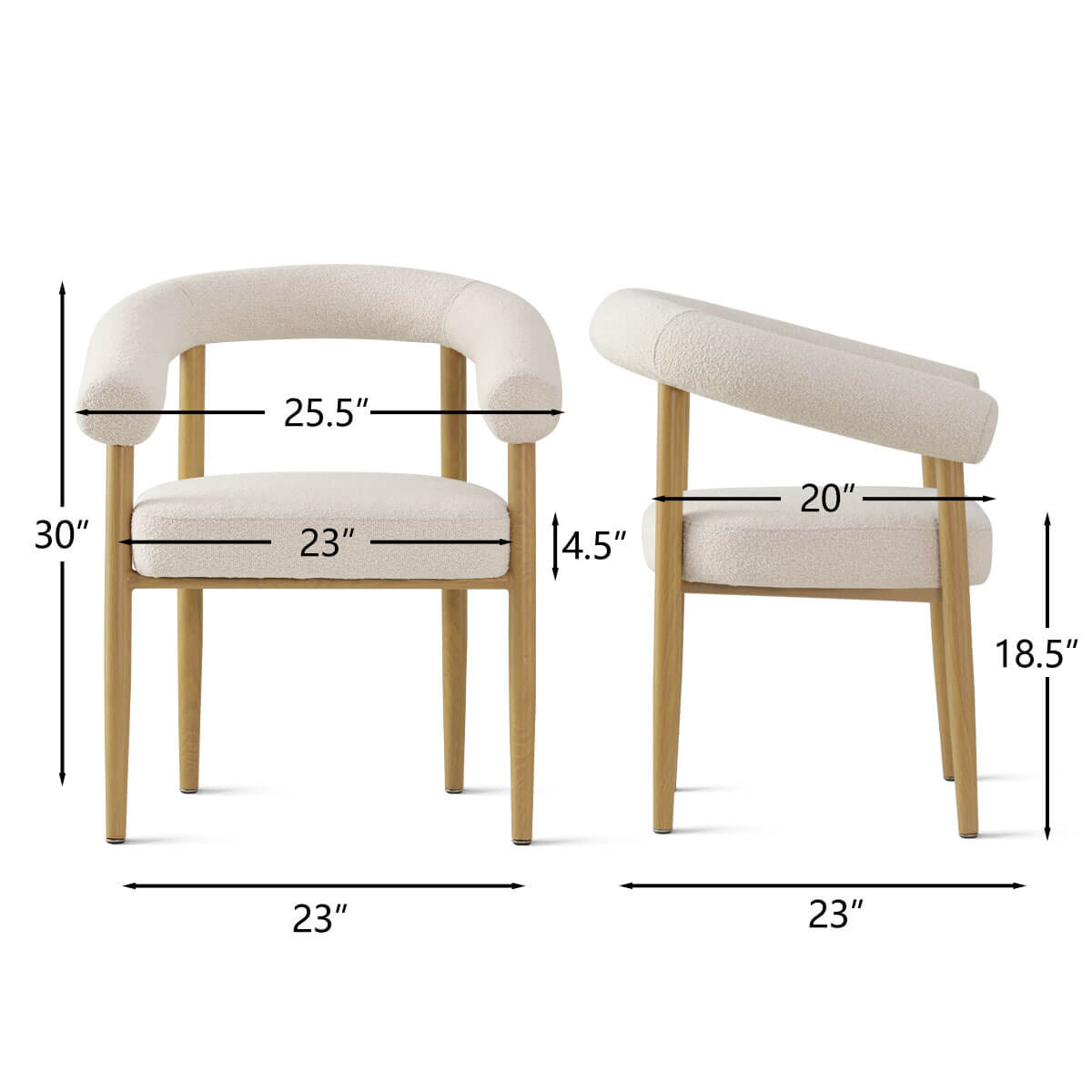 Melbourne Modern Boucle Upholstered Dining Chair (Set of 2)