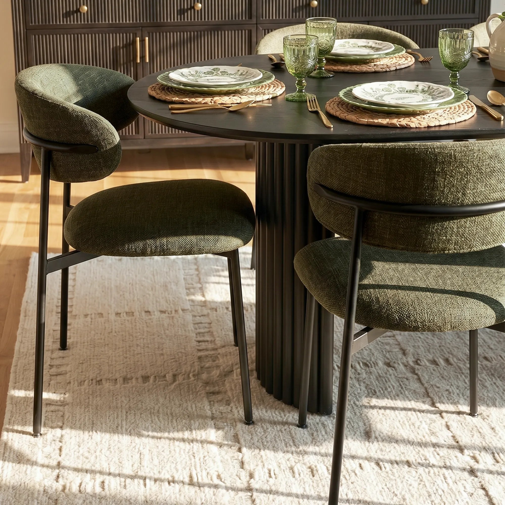 Merida Upholstered Dining Chair With Metal Legs (Set of 2)