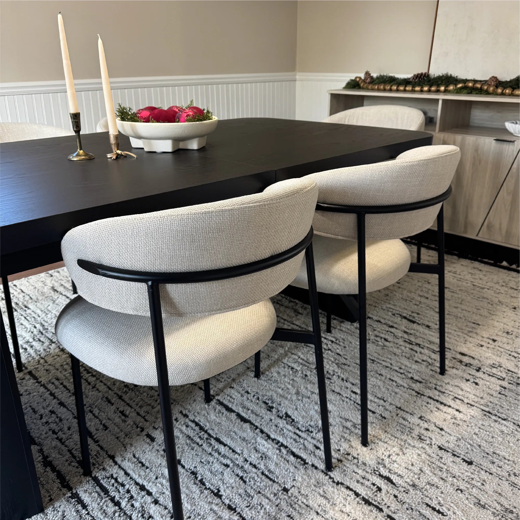 Merida Upholstered Dining Chair With Metal Legs (Set of 2)