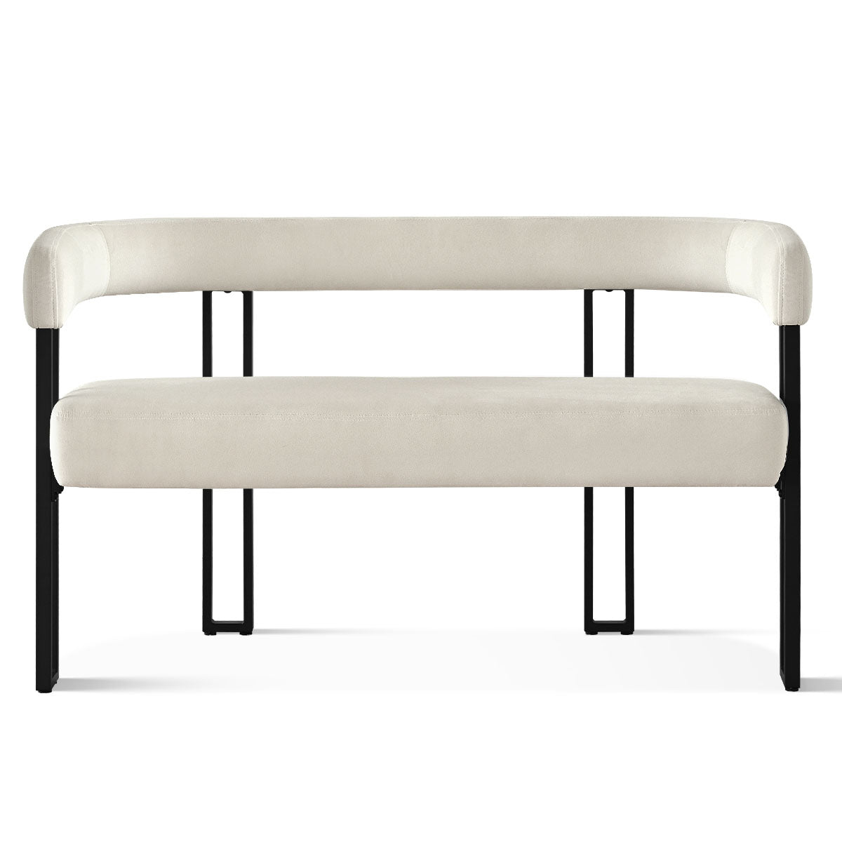 Mia 48.5" Modern Velvet Bench Loveseat