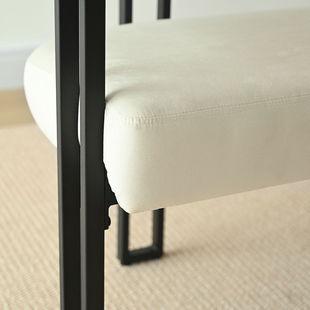 Mia 48.5" Modern Velvet Bench Loveseat