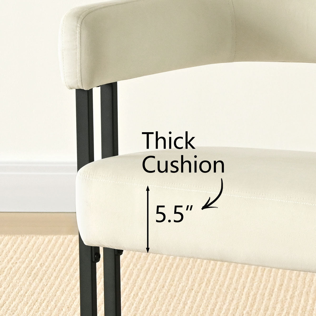 Mia 48.5" Modern Velvet Bench Loveseat