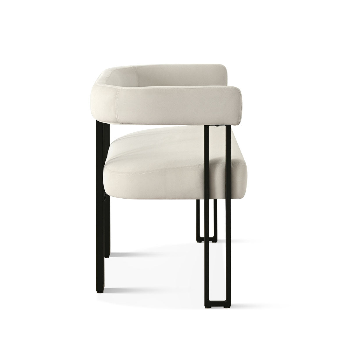 Mia 48.5" Modern Velvet Bench Loveseat