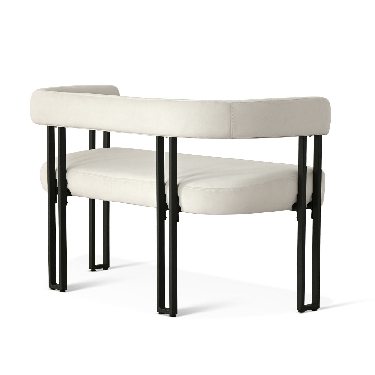 Mia 48.5" Modern Velvet Bench Loveseat