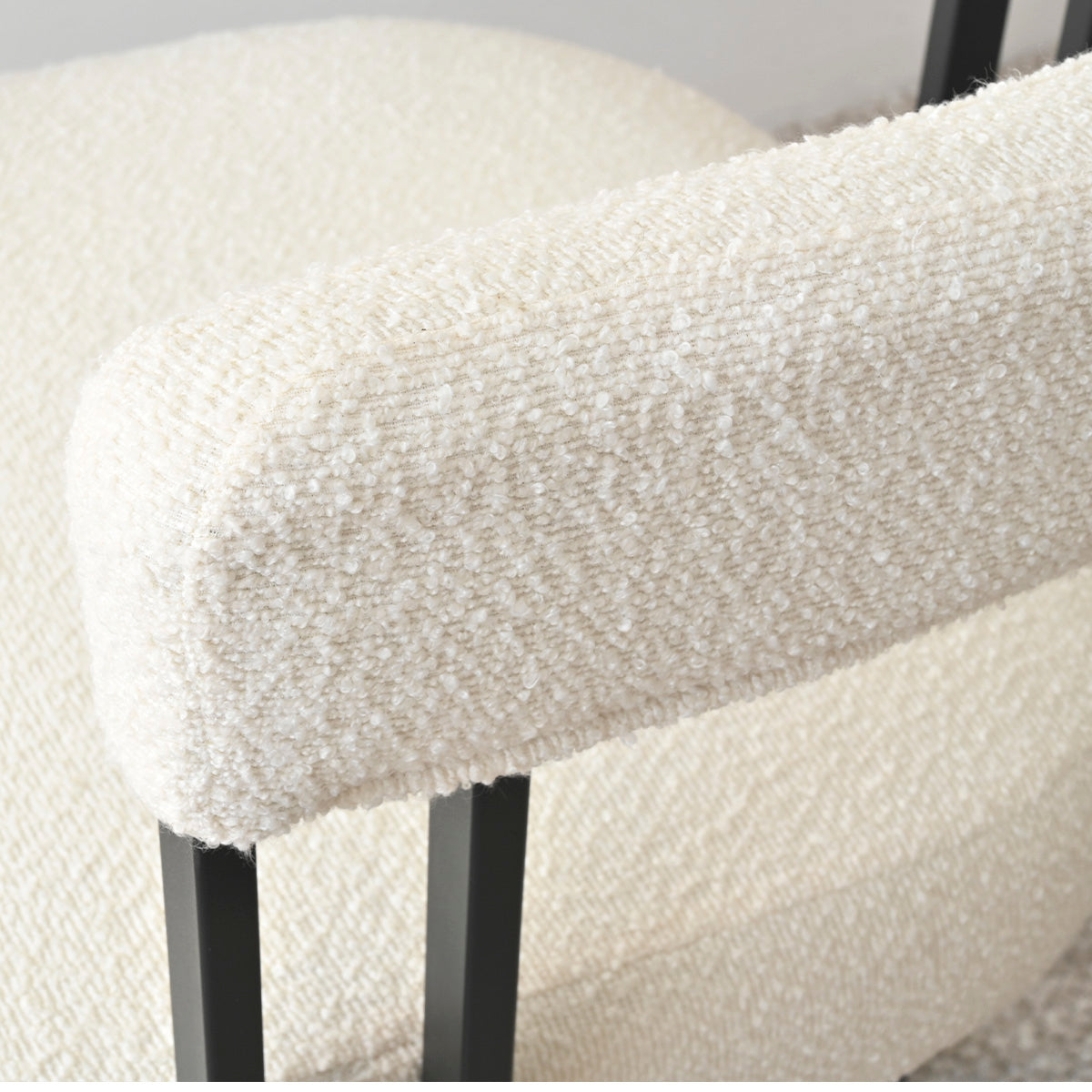 Mia Beige Upholstered Counter Stool with Arms (Set of 2)