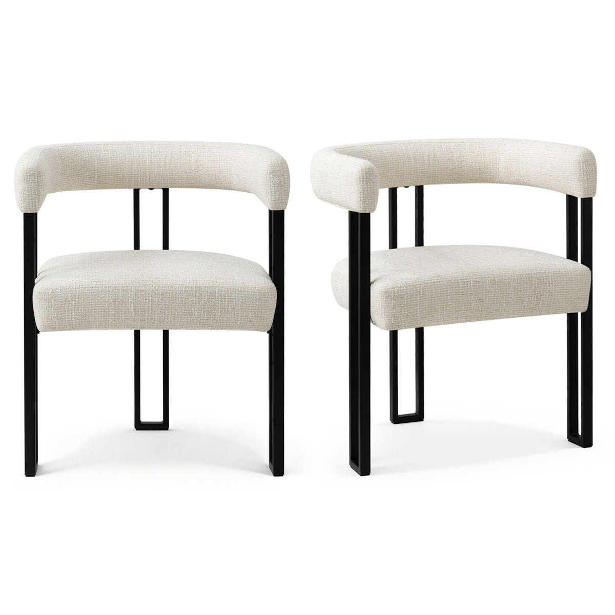 Mia Upholstered Dining Chair with Arms (Set of 2)
