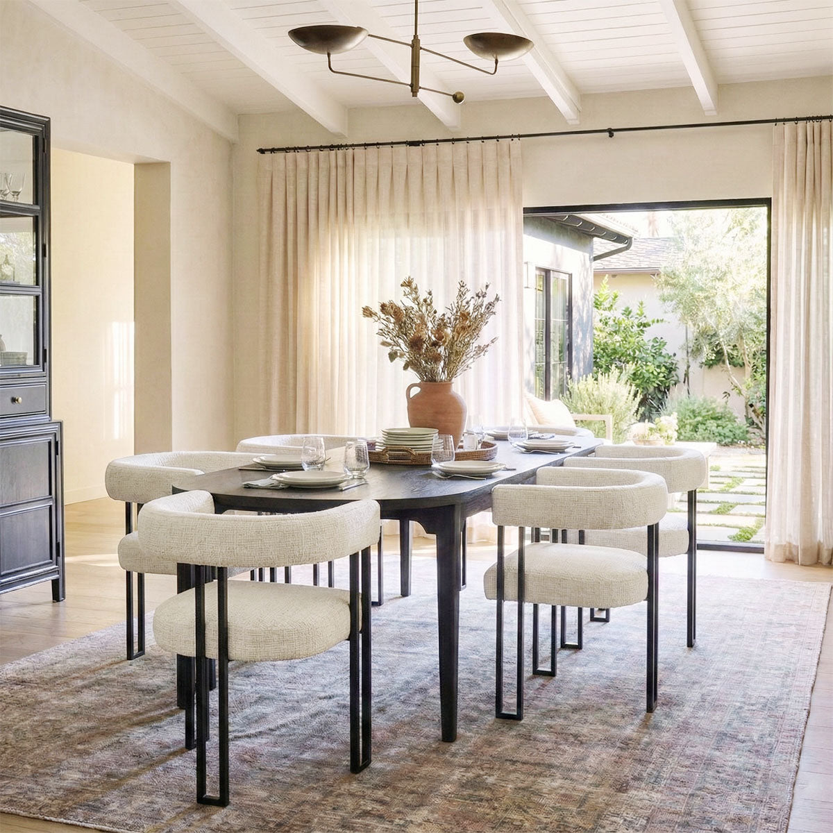 Mia Upholstered Dining Chair with Arms (Set of 2)