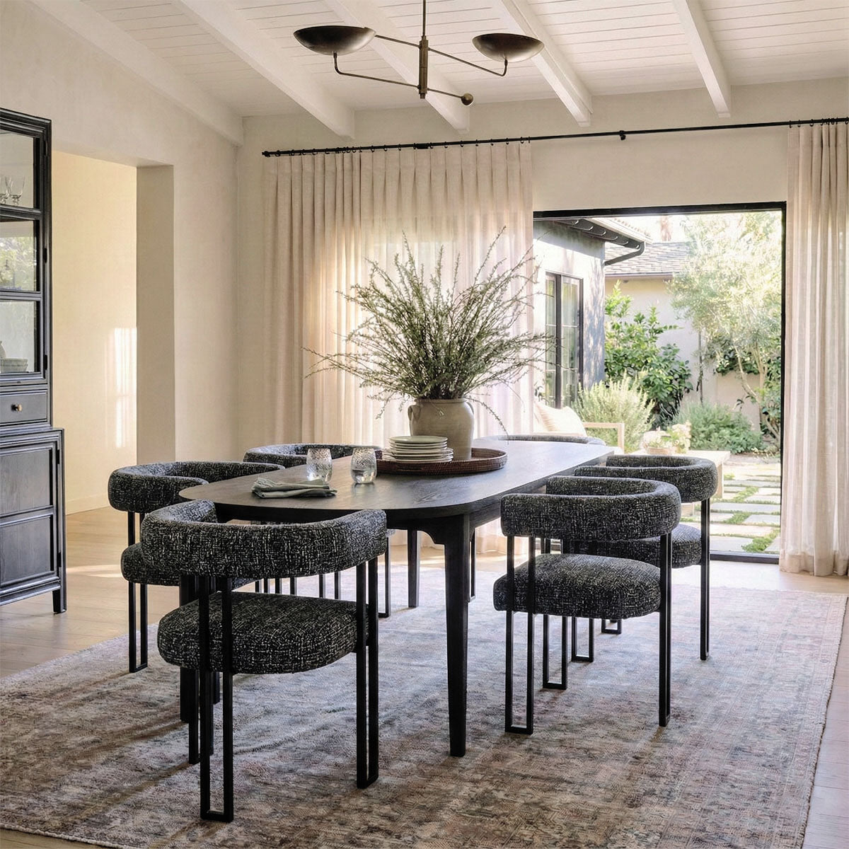 Mia Upholstered Dining Chair with Arms (Set of 2)