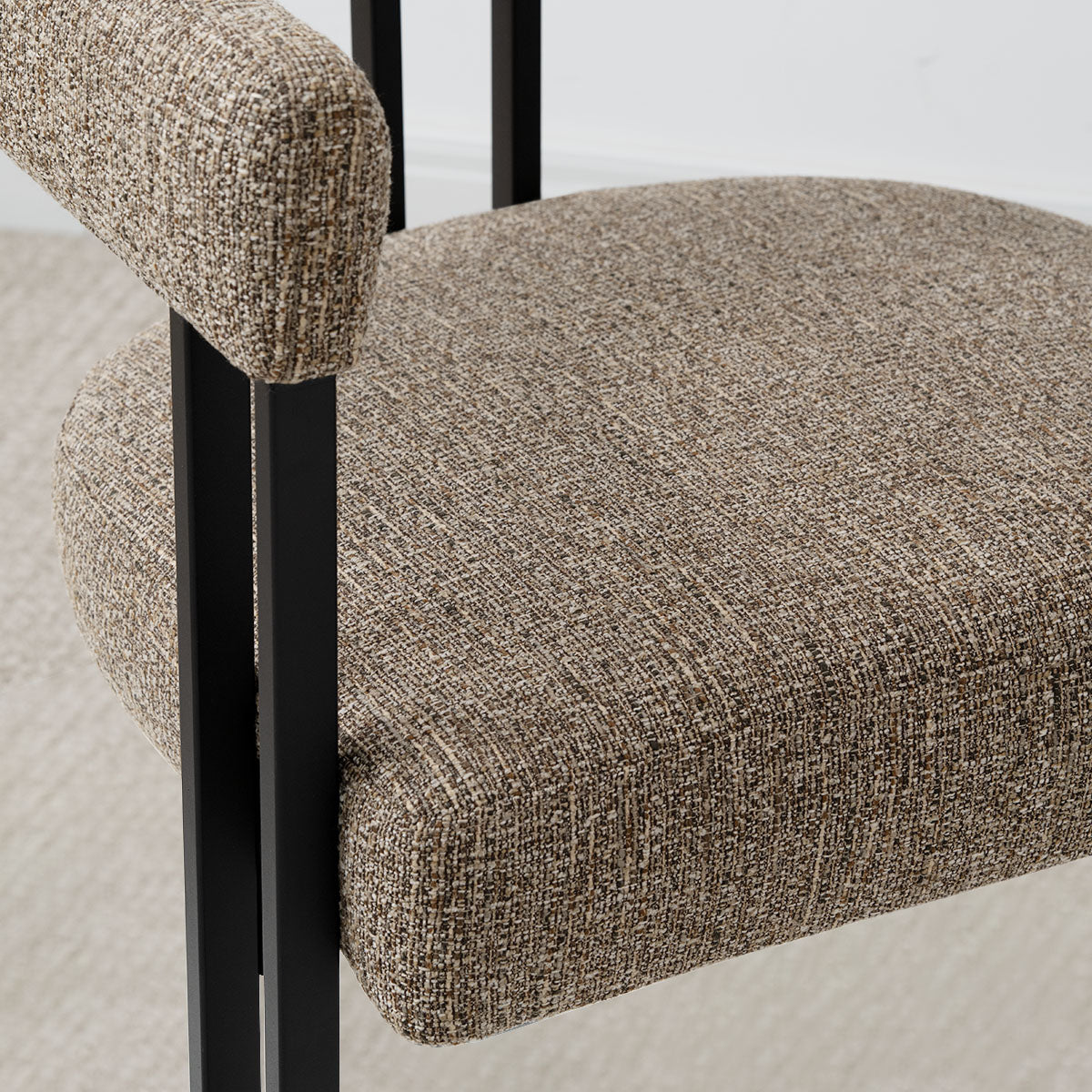 Mia Upholstered Dining Chair with Arms (Set of 2)