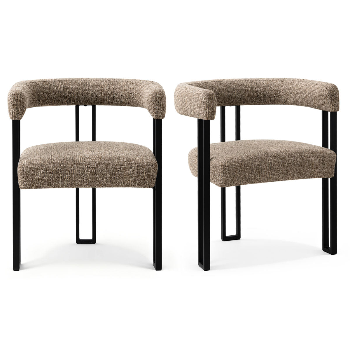 Mia Upholstered Dining Chair with Arms (Set of 2)