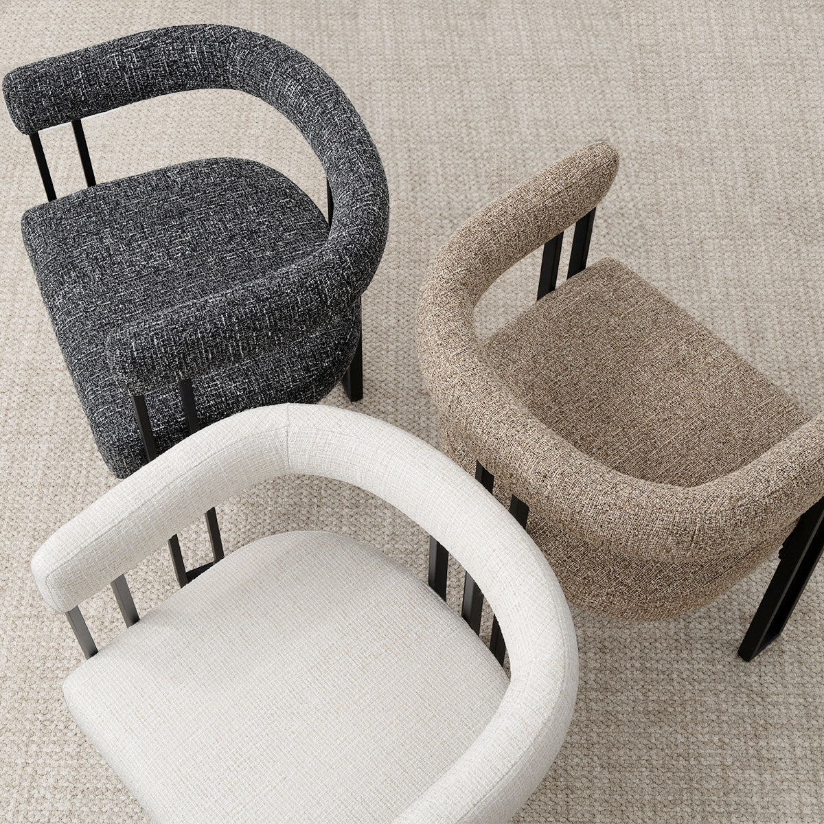 Mia Upholstered Dining Chair with Arms (Set of 2)
