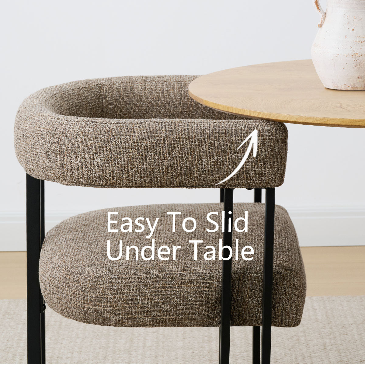 Mia Upholstered Dining Chair with Arms (Set of 2)