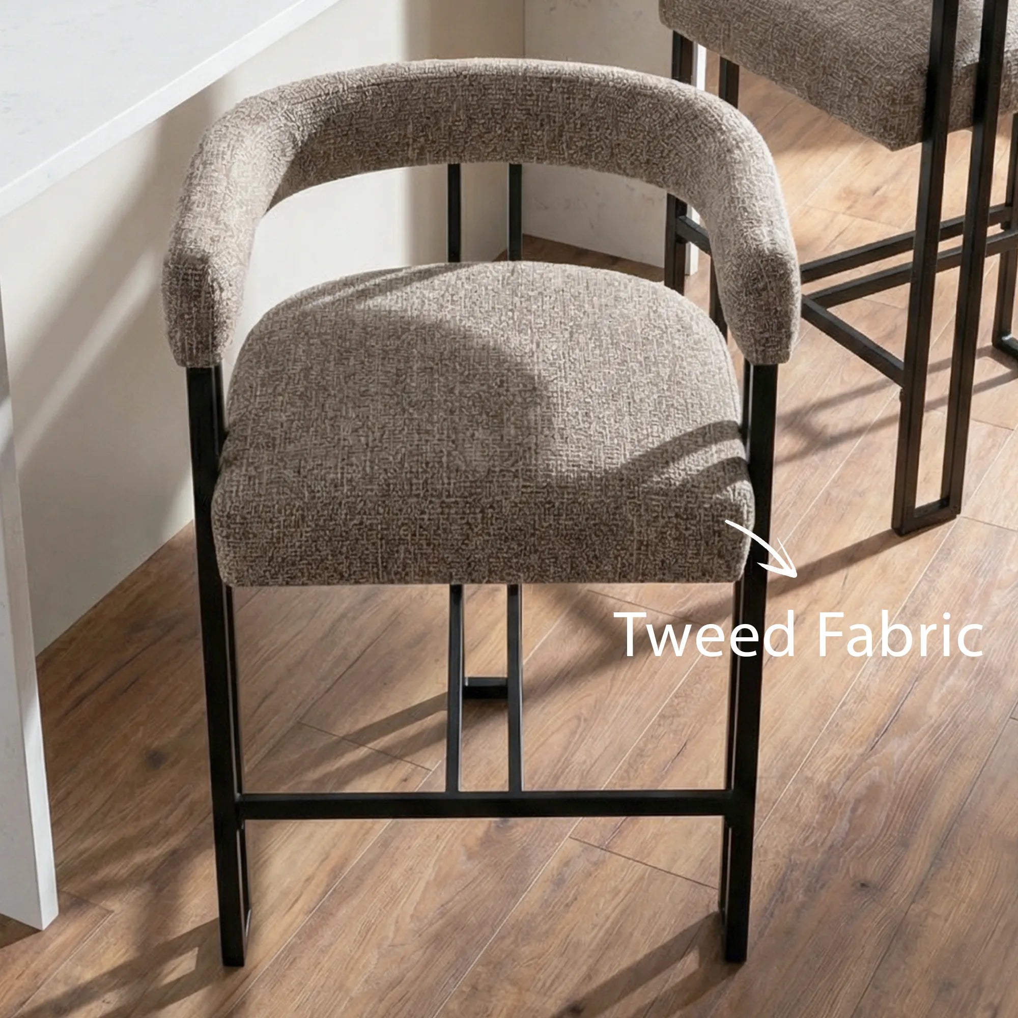 Mia 24" Modern Tweed Counter Stool with Arms (1-piece)